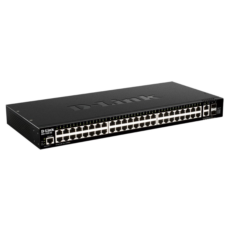 D-Link DGS-1520-52 E switch di rete Gestito L3 10G Ethernet (100 1000 10000) 1U Nero