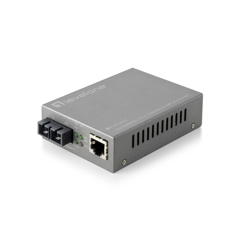 LevelOne FVS-3120 convertitore multimediale di rete 100 Mbit s Modalità singola Grigio