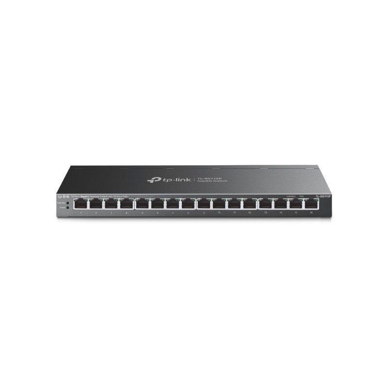 TP-Link TL-SG116P switch di rete Non gestito Gigabit Ethernet (10 100 1000) Supporto Power over Ethernet (PoE) Nero