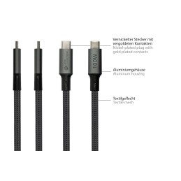Alcasa Kabel   Adapter cavo USB USB4 Gen 2x2 1 m USB C Grigio