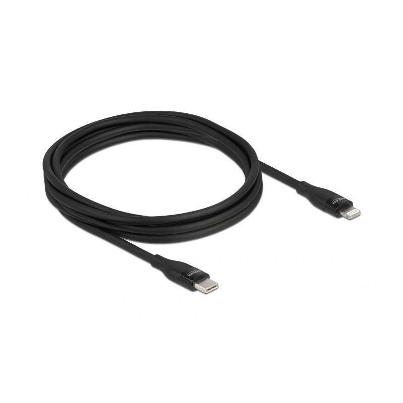 DeLOCK Cavo dati e cavo di ricarica USB Type-C per Lightning per iPhone, iPad e iPod da nero 2 m MFi