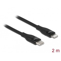 DeLOCK Cavo dati e cavo di ricarica USB Type-C per Lightning per iPhone, iPad e iPod da nero 2 m MFi
