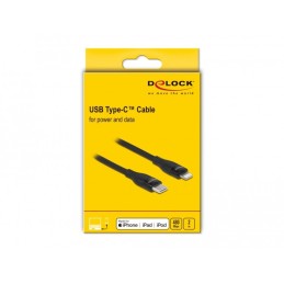 DeLOCK Cavo dati e cavo di ricarica USB Type-C per Lightning per iPhone, iPad e iPod da nero 2 m MFi