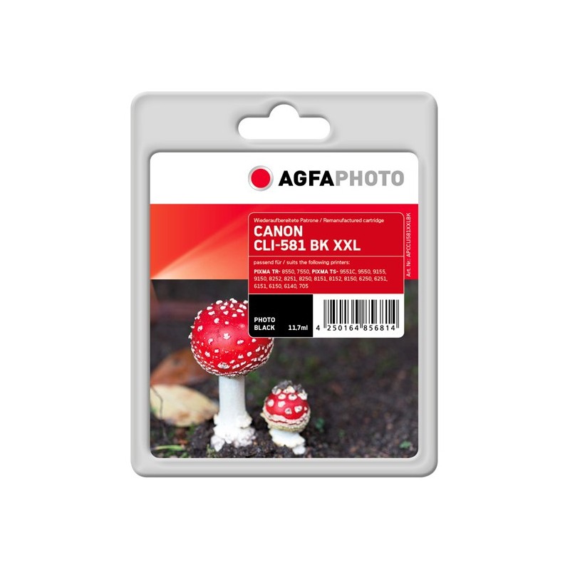 AgfaPhoto APCCLI581XXLBK cartuccia d'inchiostro 1 pz Compatibile Nero per foto