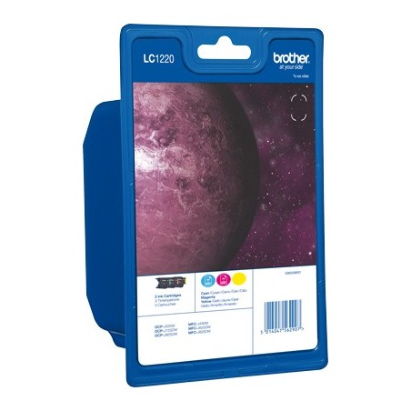 Brother LC-1220RBWBP cartuccia d'inchiostro 3 pz Originale Ciano, Magenta, Giallo