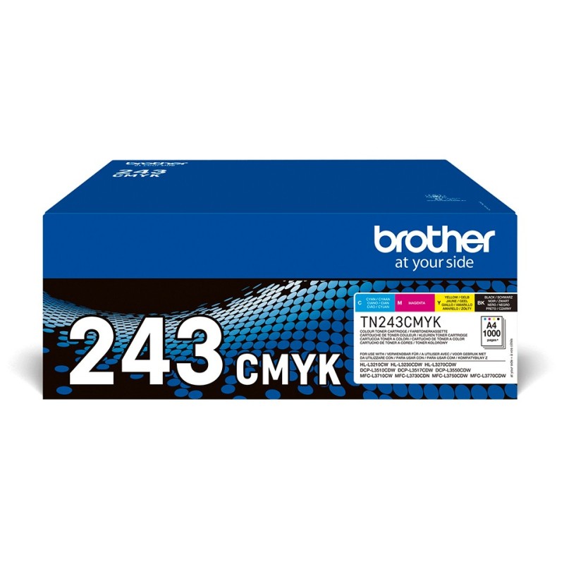 Brother TN-243CMYK cartuccia toner 1 pz Originale Nero, Ciano, Magenta, Giallo