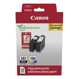 Canon PG-585 CL-586 PVP cartuccia d'inchiostro 2 pz Originale Nero, Ciano, Magenta, Giallo