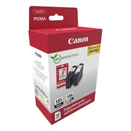 Canon PG-585 CL-586 PVP cartuccia d'inchiostro 2 pz Originale Nero, Ciano, Magenta, Giallo