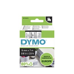 DYMO D1 - Standard Etichette - Nero su trasparente - 9mm x 7m