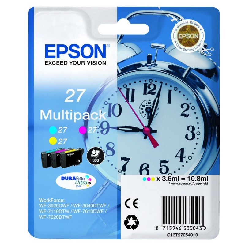 Epson Alarm clock 27 DURABrite Ultra cartuccia d'inchiostro 1 pz Originale Ciano, Magenta, Giallo