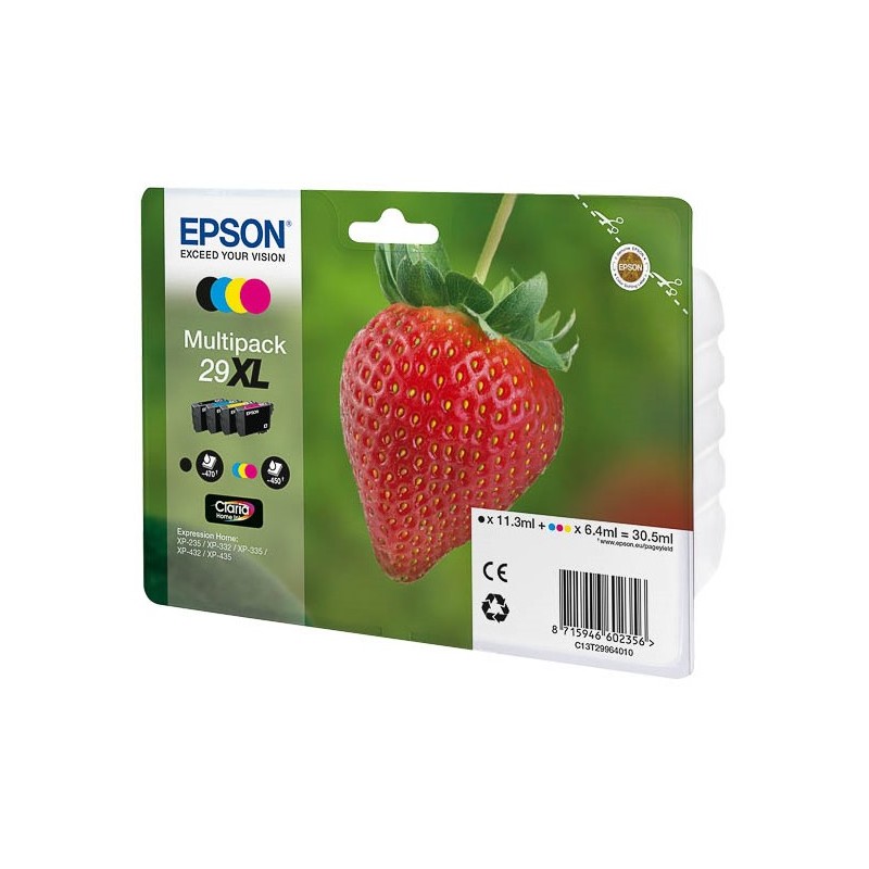 Epson Strawberry 29XL CMYK cartuccia d'inchiostro 1 pz Originale Resa elevata (XL) Nero, Ciano, Magenta, Giallo