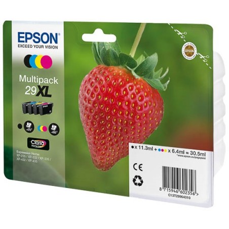 Epson Strawberry 29XL CMYK cartuccia d'inchiostro 1 pz Originale Resa elevata (XL) Nero, Ciano, Magenta, Giallo