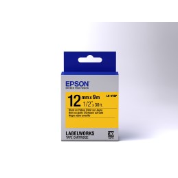 Epson Nastro fondo Pastello Giallo per testo Nero 12 9 LK-4YBP