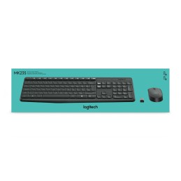 Logitech MK235 tastiera Mouse incluso Casa USB QWERTZ Tedesco Grigio