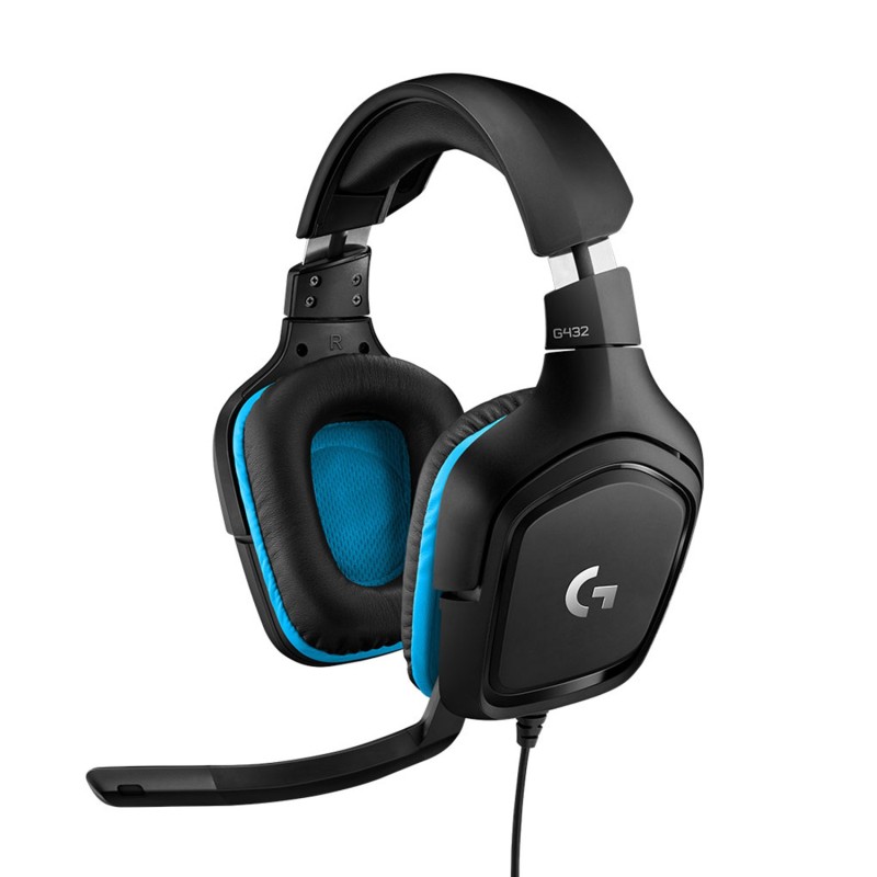 Logitech G G432 Auricolare Cablato A Padiglione Gaming Nero, Blu