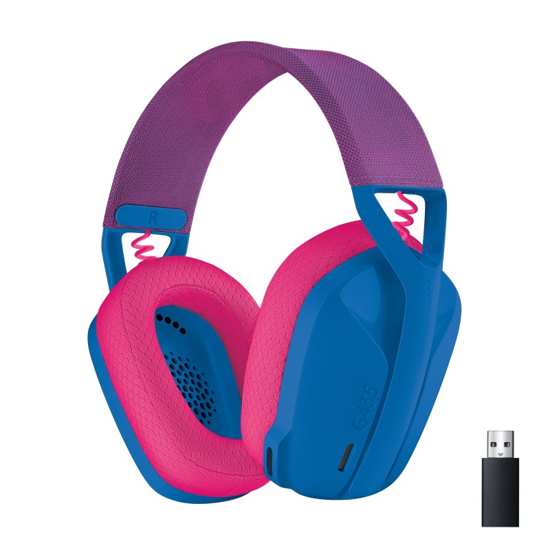 Logitech G G435 LIGHTSPEED Cuffie Gaming Wireless Bluetooth - Cuffie Over Ear Leggere, Microfoni Integrati, Batteria da 18 Ore,