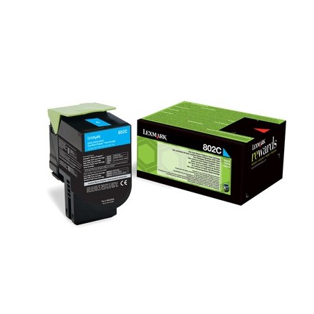 Lexmark 802C cartuccia toner 1 pz Originale Ciano