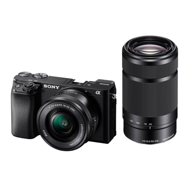 Sony α 6100 + 16-50mm + 55-210mm MILC 24,2 MP CMOS 6000 x 40000 Pixel Nero