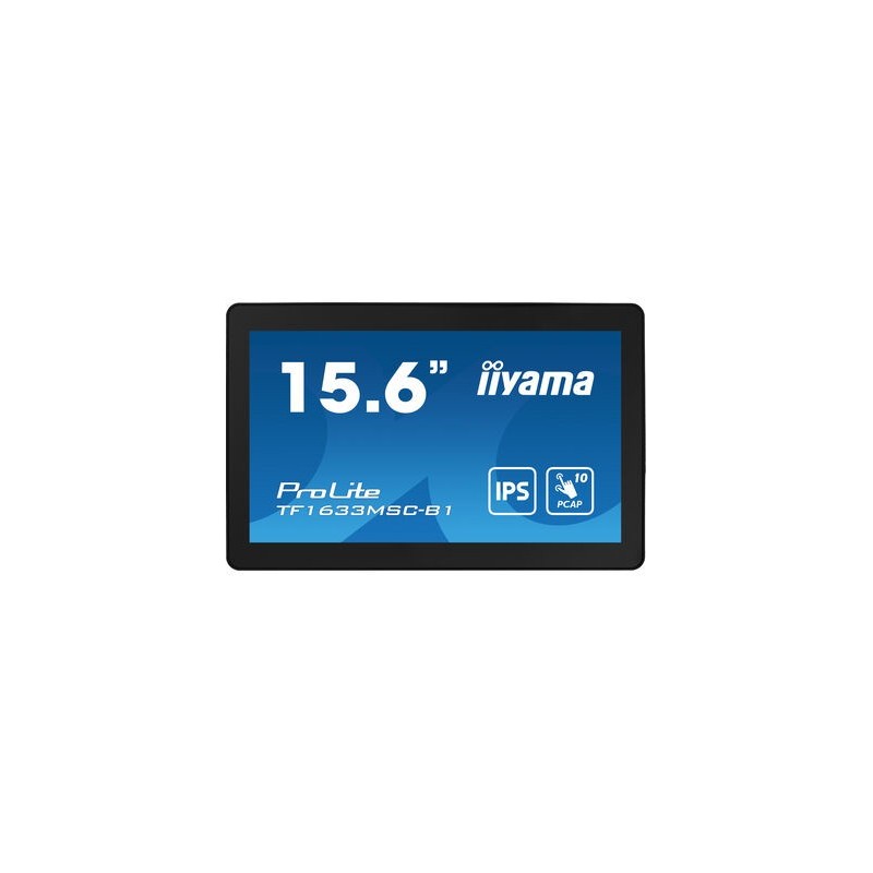 iiyama ProLite TF1633MSC-B1 Monitor PC 39,6 cm (15.6") 1920 x 1080 Pixel Full HD Touch screen Nero