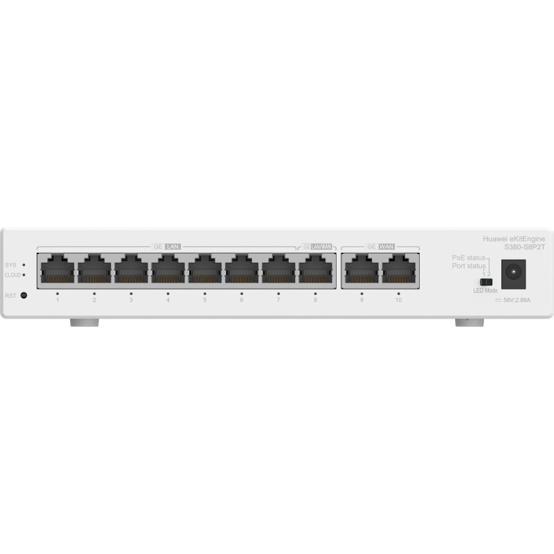 HUAWEI eKit S380 Series S380-S8P2T Gestito Gigabit Ethernet (10 100 1000) Supporto Power over Ethernet (PoE) 1U Grigio