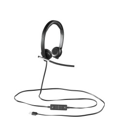 Logitech H650e Auricolare Cablato A Padiglione Ufficio USB tipo A Nero, Argento