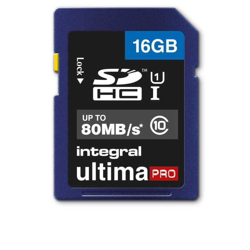 Integral 16GB ULTIMAPRO SDHC XC 80MB CLASS 10 UHS-I U1 SD