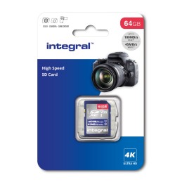 Integral INSDX64G-100V30 64GB SD CARD SDXC UHS-1 U3 CL10 V30 UP TO 100MBS READ 45MBS WRITE UHS-I