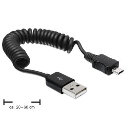 DeLOCK USB 2.0-A USB micro-B 0.6m cavo USB 0,6 m USB A Micro-USB B Nero