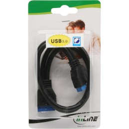 InLine Cavo USB 3.0 interno 19pin maschio   19pin femmina, prolunga, 0,35m