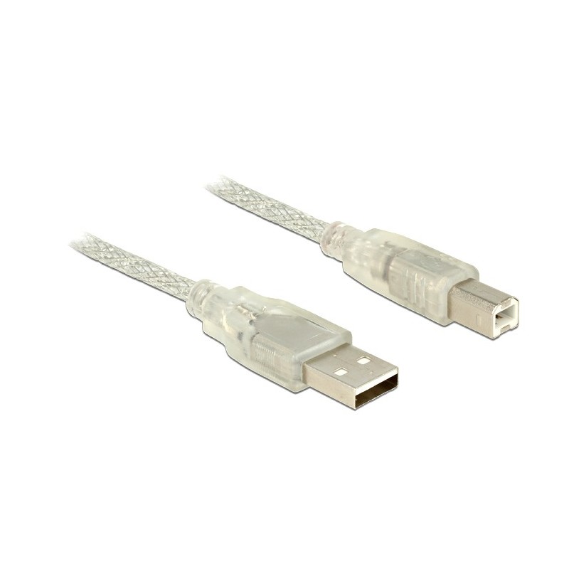 DeLOCK 83895 cavo USB USB 2.0 3 m USB A USB B Trasparente