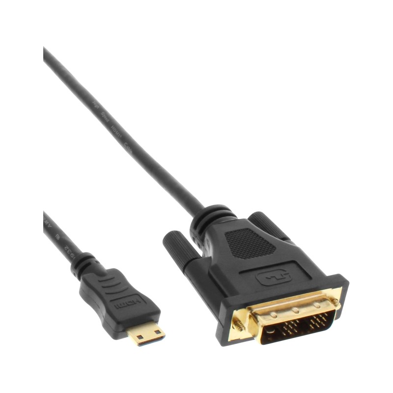 InLine Cavo Mini HDMI C a DVI 18+1, 2m, dorato