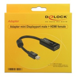 DeLOCK Adapter mini Displayport   HDMI 0,18 m HDMI tipo A (Standard) Nero