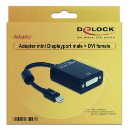 DeLOCK Adapter mini Displayport 0,18 m DVI-I Nero