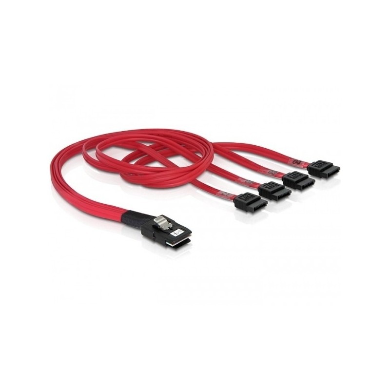 DeLOCK Cable mini SAS 36pin to 4x SATA cavo SCSI Rosso 0,5 m