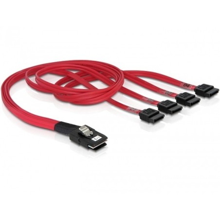 DeLOCK Cable mini SAS 36pin to 4x SATA cavo SCSI Rosso 0,5 m