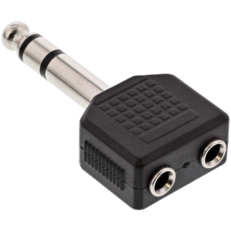 InLine Sdoppiatore Audio Stereo, 6,3mm Jack maschio a 2x 3,5mm Jack femmina