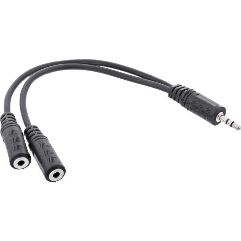 InLine Cavo Audio Y Jack 3,5mm maschio a 2x Jack 3,5mm femmina, 0,2m, stereo