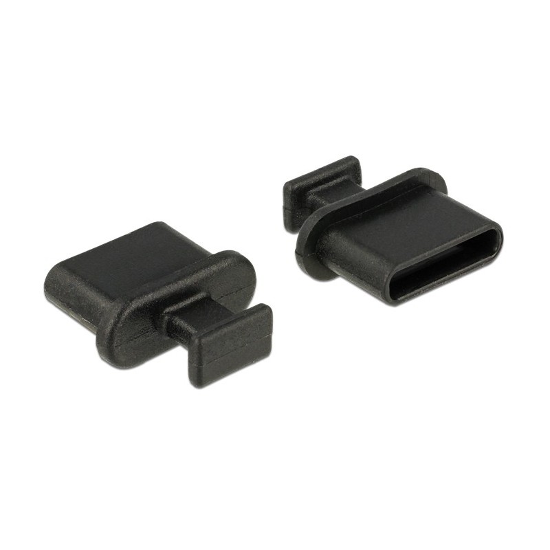 DeLOCK 64013 Copertura di sicurezza per presa elettrica USB tipo-C Nero 10 pz