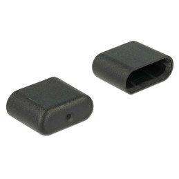 DeLOCK 64008 Copertura di sicurezza per presa elettrica USB tipo-C Nero 10 pz