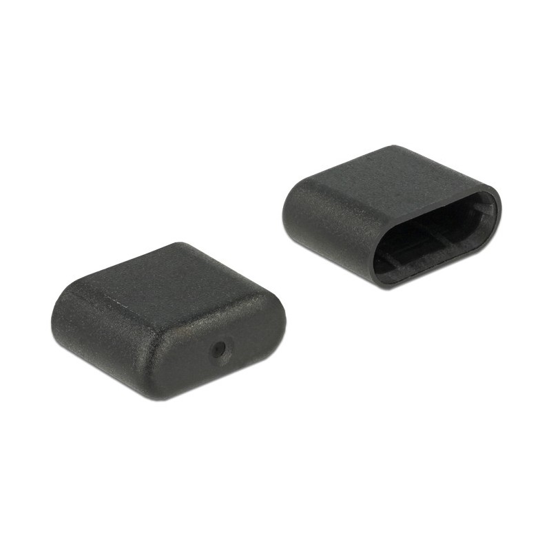 DeLOCK 64008 Copertura di sicurezza per presa elettrica USB tipo-C Nero 10 pz