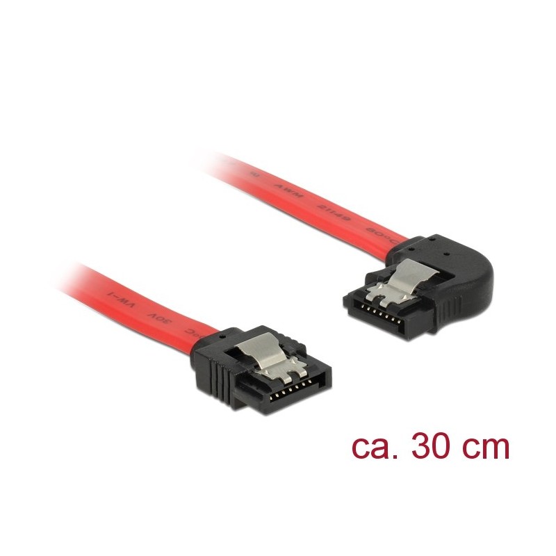 DeLOCK 83963 cavo SATA 0,3 m SATA 7-pin Nero, Rosso