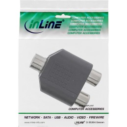 InLine Adattatore Audio, 3,5mm Jack femmina Mono a 2x RCA femmina, Y form