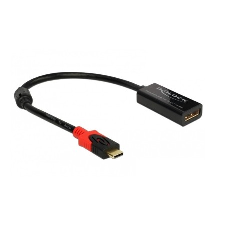 DeLOCK 63928 cavo e adattatore video 0,2 m USB tipo-C DisplayPort 20 pin Nero, Rosso