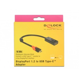 DeLOCK 63928 cavo e adattatore video 0,2 m USB tipo-C DisplayPort 20 pin Nero, Rosso