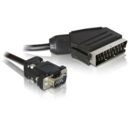 DeLOCK 65028 cavo e adattatore video 2 m SCART (21-pin) VGA (D-Sub) Nero