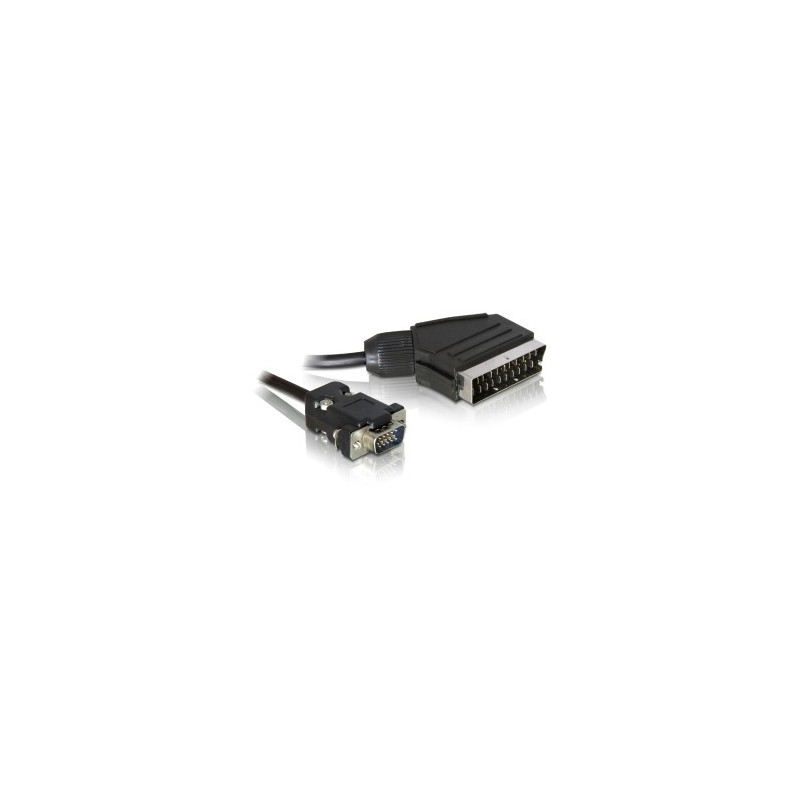 DeLOCK 65028 cavo e adattatore video 2 m SCART (21-pin) VGA (D-Sub) Nero