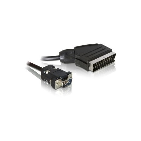 DeLOCK 65028 cavo e adattatore video 2 m SCART (21-pin) VGA (D-Sub) Nero