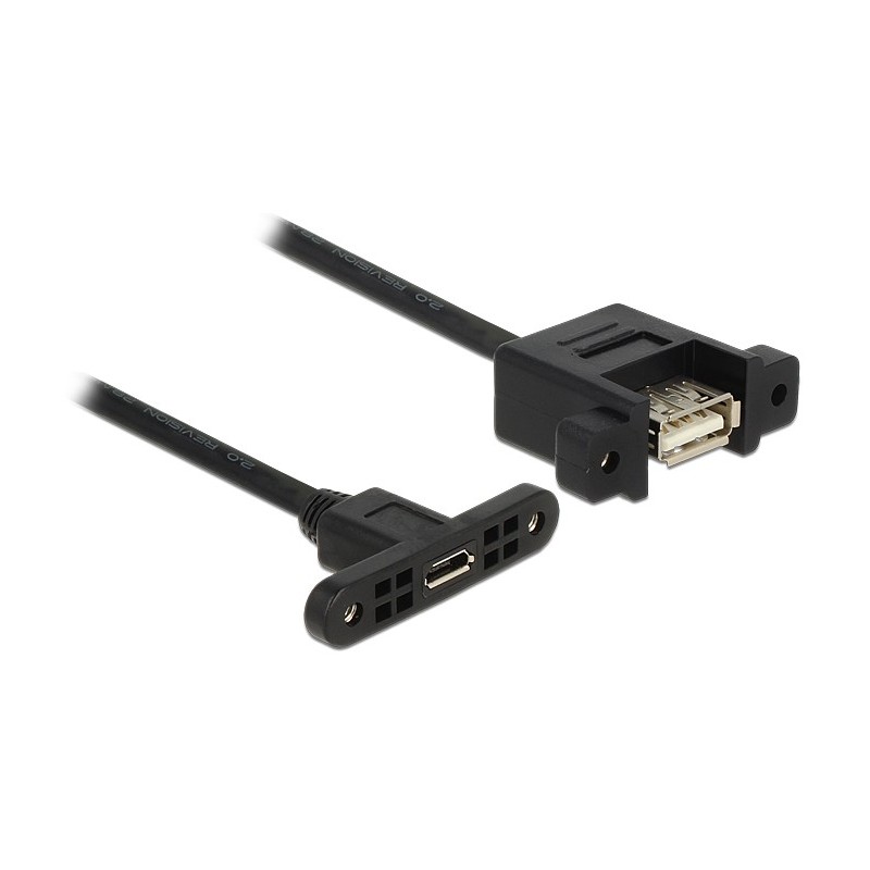 DeLOCK USB 2.0 Micro-B A, 0.25m cavo USB 0,25 m Micro-USB B USB A Nero