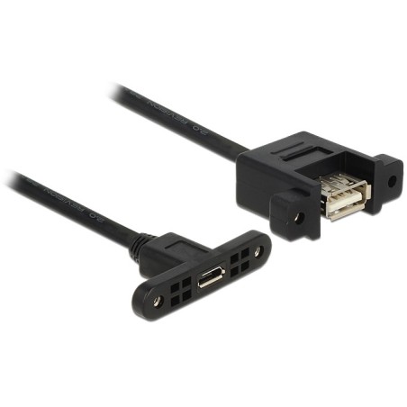 DeLOCK USB 2.0 Micro-B A, 0.25m cavo USB 0,25 m Micro-USB B USB A Nero