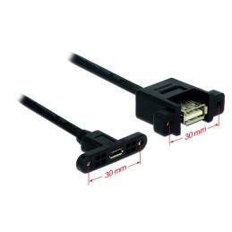 DeLOCK USB 2.0 Micro-B A, 0.25m cavo USB 0,25 m Micro-USB B USB A Nero